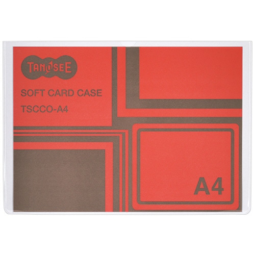 TANOSEE ソフトカードケース A4 透明 再生オレフィン製 1セット(20枚)