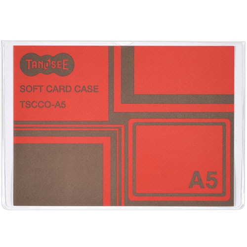TANOSEE ソフトカードケース A5 透明 再生オレフィン製 1セット(100枚)