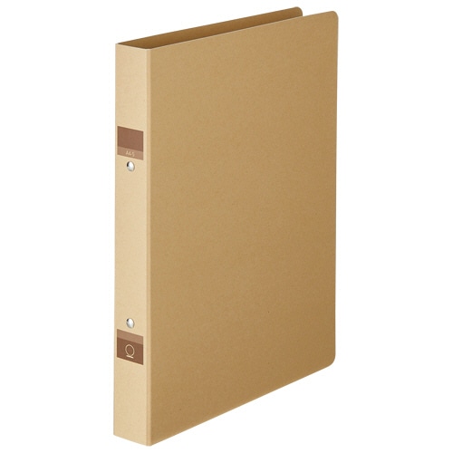 TANOSEE 樹脂製ワンタッチOリングファイル(紙表紙) A4タテ 2穴 200枚収容 リング内径23mm 背幅36mm クラフト 1セット(10冊)