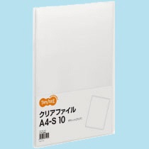 TANOSEE クリアファイル A4タテ 10ポケット 背幅8mm クリア 1セット(80冊)