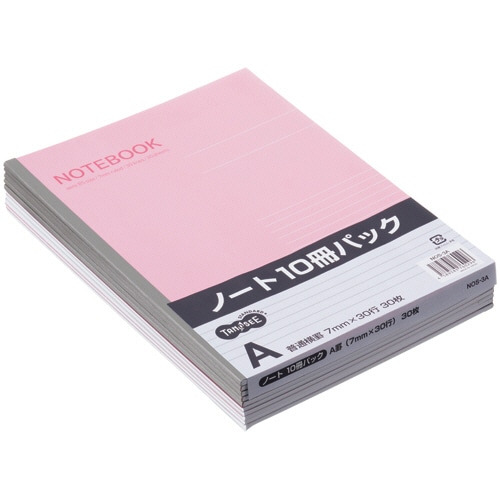 TANOSEE ノートブック セミB5 A罫7mm 30枚 1セット(50冊:10冊×5パック)