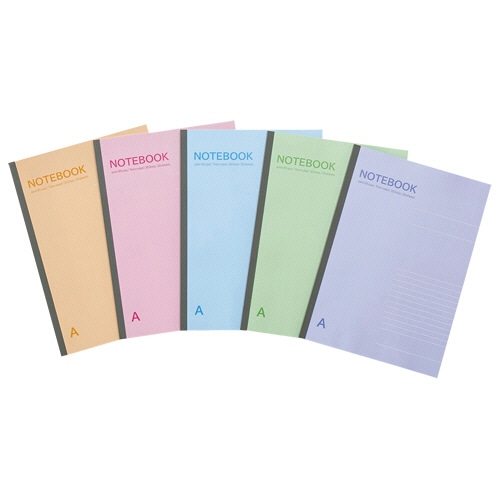 TANOSEE ノートブック セミB5 A罫7mm 30枚 5色パック 1セット(50冊:5冊×10パック)
