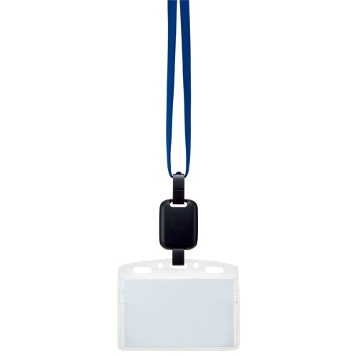 吊り下げ名札セット(リール式・ソフトケース・チャック式) 青 1セット(30個:10個×3パック)