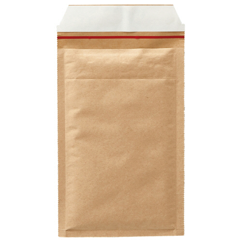 ＴＡＮＯＳＥＥ　クッション封筒　小物用　内寸１３０×２１５ｍｍ　茶　１セット（１０００枚：２００枚×５ケース）