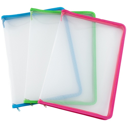 ハピラ　ファスナーケース　Ｂ４　カラー（ブルー×４２冊、グリーン・ピンク×各２１冊）　ＦＣＢ４１　１セット（８４冊）