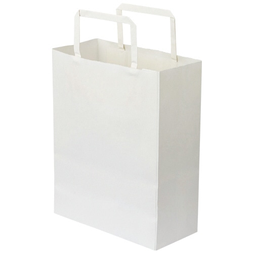 TANOSEE 紙手提袋 平紐 特小 ヨコ200×タテ245×マチ幅90mm 白無地 1セット(300枚:30枚×10パック)