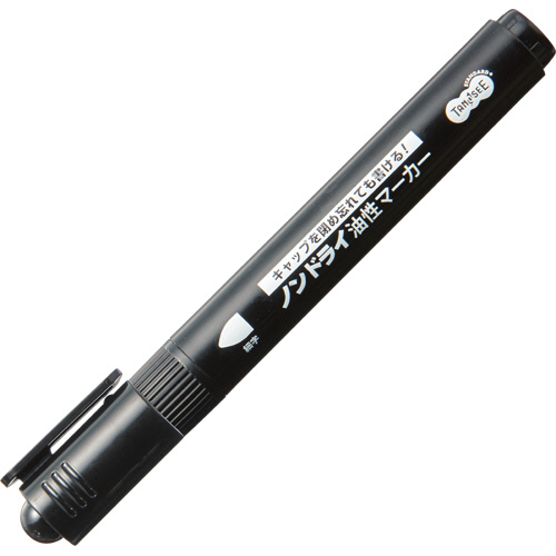 ＴＡＮＯＳＥＥ　キャップ式ノンドライ油性マーカー　シングル　細字　黒　１セット（５０本）