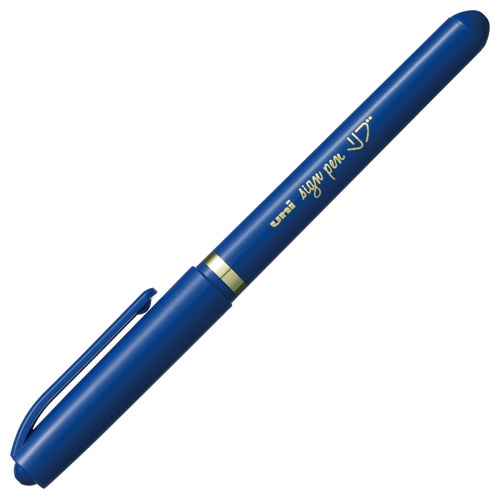 三菱鉛筆 水性サインペン リブ細字 0.7mm 青 MYT7.33 1セット(10本)