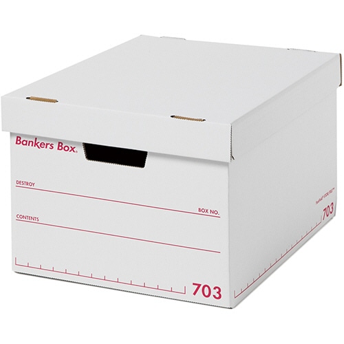 フェローズ バンカーズボックス 703sボックス A4 ふた付 ホワイト/レッド 1006301 1セット(9個:3個×3パック)