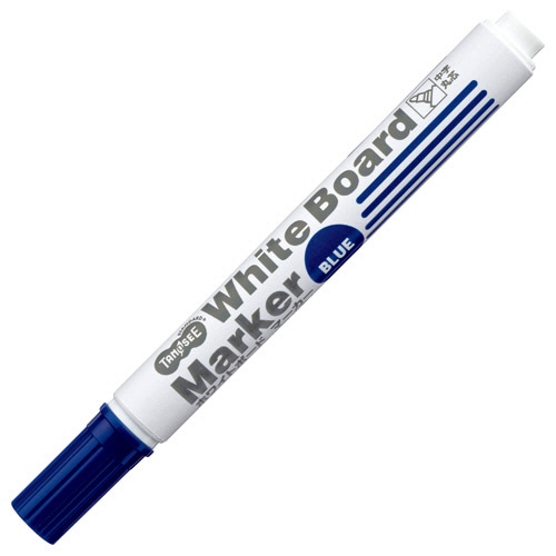 TANOSEE ホワイトボードマーカー 中字丸芯 青 1セット(10本)