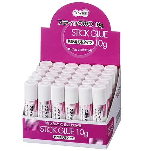 TANOSEE スティックのり 色が消えるタイプ 10g 1セット(30本)