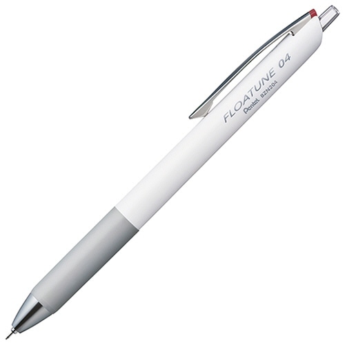 ぺんてる 油性ボールペン フローチューン 0.4mm 赤 (軸色:ホワイト) BZN204-B 1セット(10本)