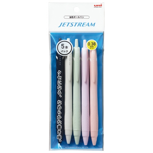 三菱鉛筆　油性ボールペン　ジェットストリーム　０．３８ｍｍ　カラー軸　アソート　Ｈ．ＳＸＮ１５０３８．５Ｃ　１セット（５０本：５本×１０パック）