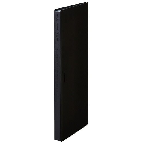 キングジム クリアーファイル ホッソ A4 二つ折り 見開き25ポケット 黒 5525-BK 1セット(2冊)