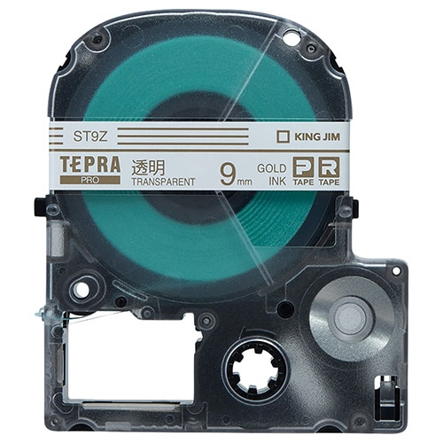 キングジム テプラ PRO テープカートリッジ 9mm 透明/金文字 ST9Z 1セット(5個)