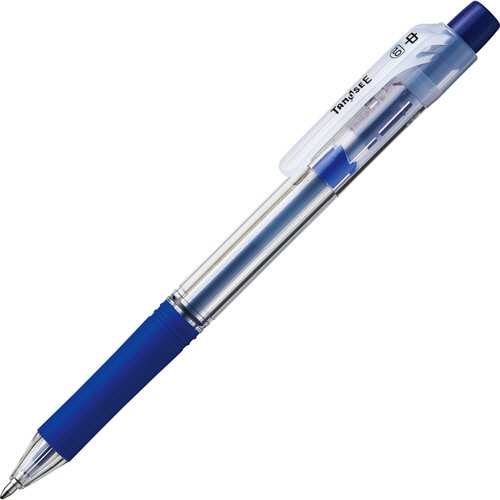 TANOSEE ノック式油性ボールペン ロング芯タイプ 1.0mm 青 1セット(10本)
