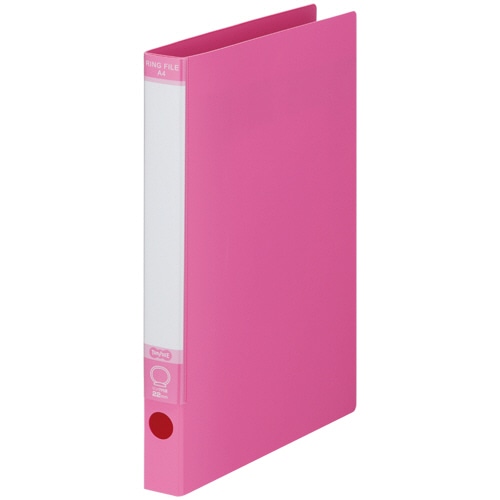 TANOSEE ワンタッチ開閉Oリングファイル A4タテ 2穴 170枚収容 リング内径22mm 背幅30mm ピンク 1セット(10冊)