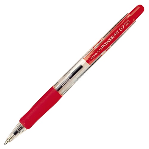 コクヨ　再生樹脂ボールペン（パワーフィット）　０．７ｍｍ　赤　ＰＲ－１００Ｒ　１セット（１０本）