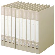 ＴＡＮＯＳＥＥ　リングファイル（再生ＰＰ表紙）　Ａ４タテ　２穴　２００枚収容　リング内径２５ｍｍ　背幅３０ｍｍ　グレー　１セット（１０冊）