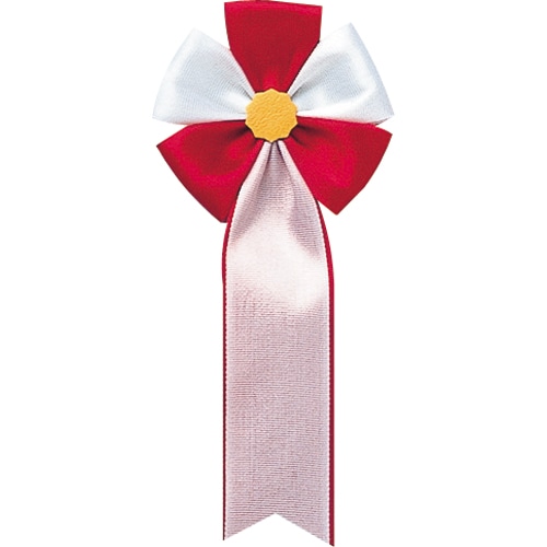 オープン工業 記章 五葉2枚タレ 中 安全ピンタイプ 赤 KS-11-RD 1セット(10個)