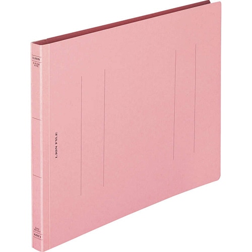 ライオン事務器 フラットファイル(環境) 樹脂押え具 A4ヨコ 150枚収容 背幅18mm ピンク A-516KA4E 1セット(10冊)