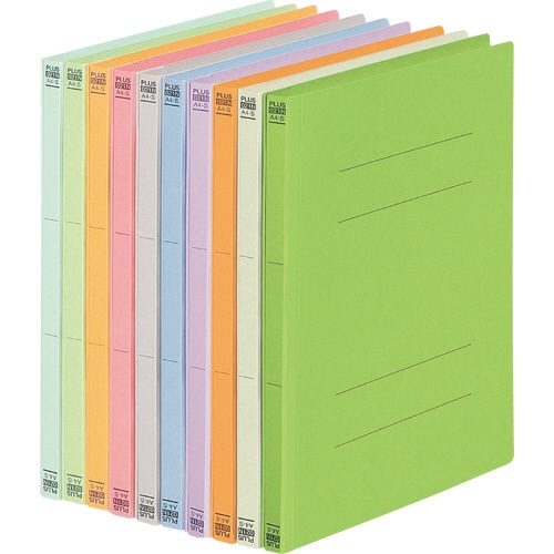 プラス フラットファイル 樹脂とじ具 A4タテ 150枚収容 背幅18mm バイオレット No.021N 1セット(100冊)