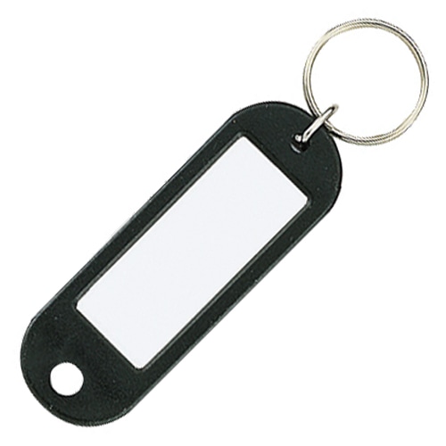 コクヨ キーホルダー型名札 片面表示用 黒 ナフ-200D 1セット(50個)