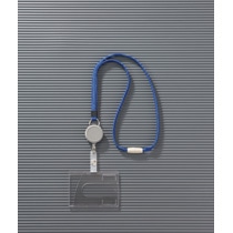 ライオン事務器 つりさげ名札 ヨコ型 ハードタイプ 平ひも ブルー N-200SR 1セット(10個)