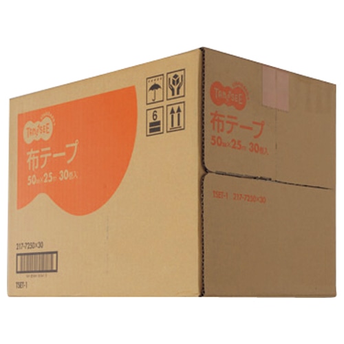 TANOSEE 布テープ 中梱包用 0.24mm厚 50mm×25m 1セット(30巻)