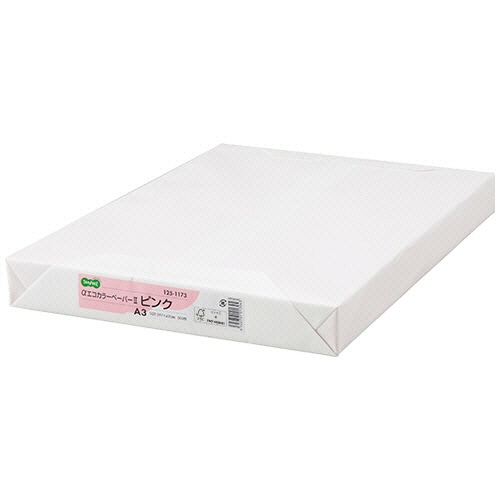 TANOSEE αエコカラーペーパーII A3 ピンク 1セット(1500枚:500枚×3冊)