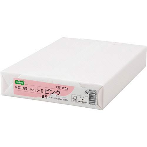 TANOSEE αエコカラーペーパーII B5 ピンク 1セット(2500枚:500枚×5冊)