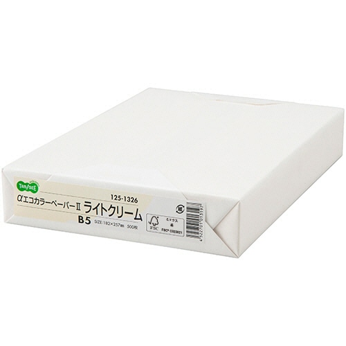 TANOSEE αエコカラーペーパーII B5 ライトクリーム 1セット(2500枚:500枚×5冊)