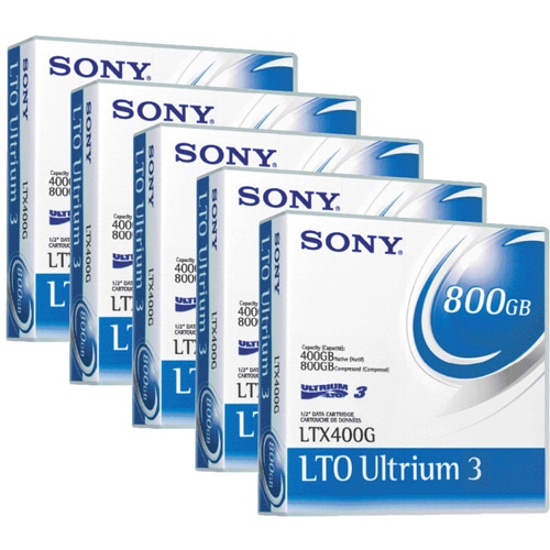 ソニー LTO Ultrium3 データカートリッジ 400GB/800GB LTX400GR 1セット(5巻)