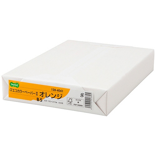 TANOSEE αエコカラーペーパーII B5 オレンジ 1セット(2500枚:500枚×5冊)