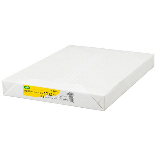 TANOSEE αエコカラーペーパーII A3 イエロー 1セット(1500枚:500枚×3冊)