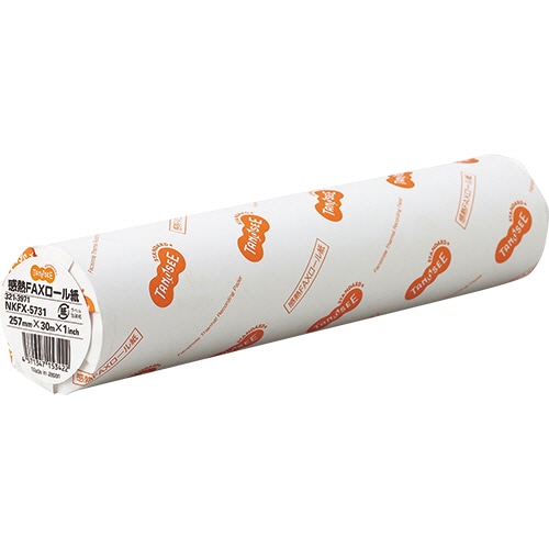 TANOSEE 感熱FAXロール紙 B4 幅257mm×長さ30m 芯内径1インチ 表発色 1セット(6本)