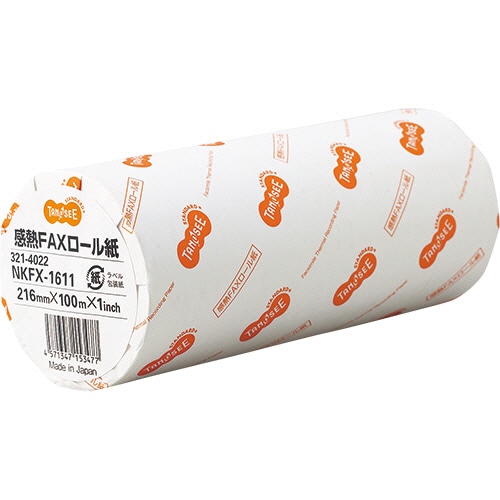 TANOSEE 感熱FAXロール紙 レターサイズ 幅216mm×長さ100m 芯内径1インチ 表発色 1セット(6本)