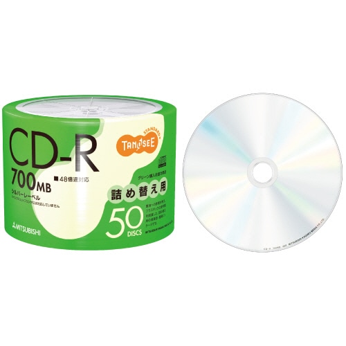 TANOSEE データ用CD-R 700MB 48倍速 ブランドシルバー 詰め替え用 SR80FC50TT 1セット(300枚:50枚×6パック)