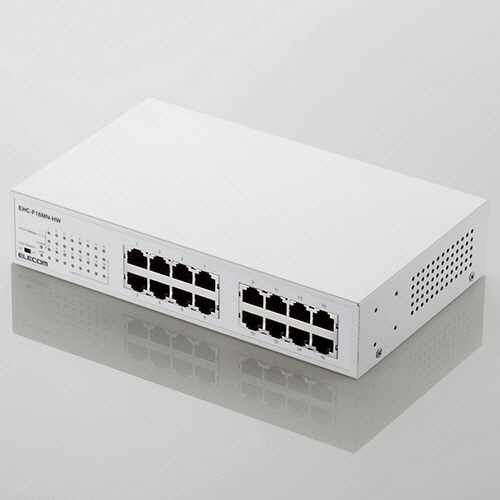 エレコム 100BASE-TX対応 スイッチングハブ 16ポート メタル筐体 ホワイト EHC-F16MN-HW 1セット(3台)