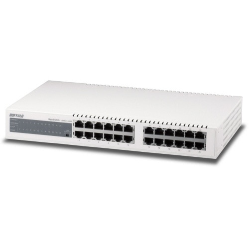 バッファロー Giga対応 スイッチングハブ 金属筐体 電源内蔵 24ポート ホワイト LSW4-GT-24NSR 1セット(3台)