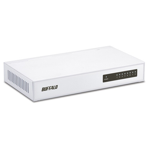 バッファロー 10/100M対応 スイッチングハブ 金属筐体 電源内蔵 8ポート ホワイト LSW4-TX-8NS/WH 1セット(3台)