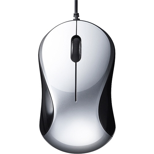 バッファロー 有線 BlueLED 静音 3ボタンマウス シルバー BSMBU100SV 1セット(5個)