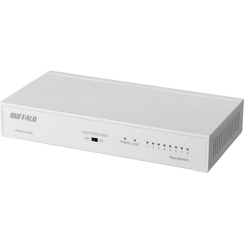 バッファロー Giga対応 スイッチングハブ 金属筐体 電源内蔵 8ポート ホワイト LSW6-GT-8NS/WH 1セット(3台)