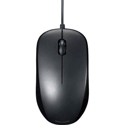 TANOSEE サンワサプライ 有線ブルーLEDマウス(静音・抗菌タイプ) ブラック MA-TMBL8BK 1セット(5個)