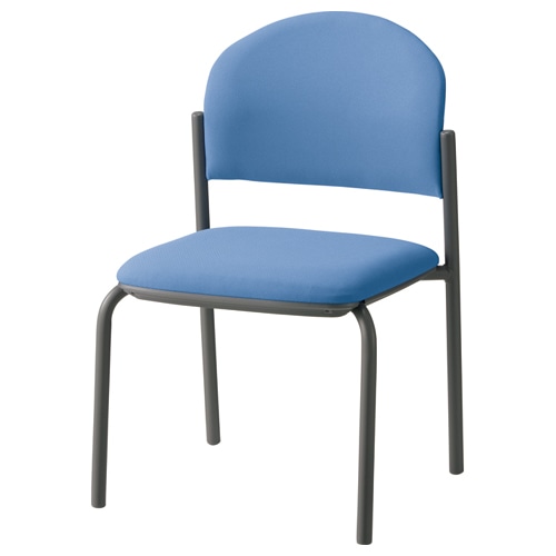 ライオン事務器 (N)LEO ミーティングチェアー 肘なし 4本脚 ブルー LE-2326F 1脚