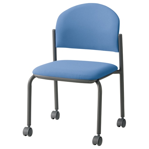 ライオン事務器 (N)LEO ミーティングチェアー 肘なし キャスター脚 ブルー LE-2316F 1脚