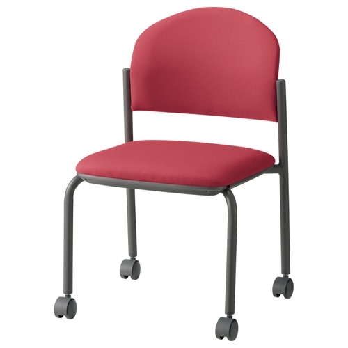 ライオン事務器 (N)LEO ミーティングチェアー 肘なし キャスター脚 レッド LE-2316F 1脚