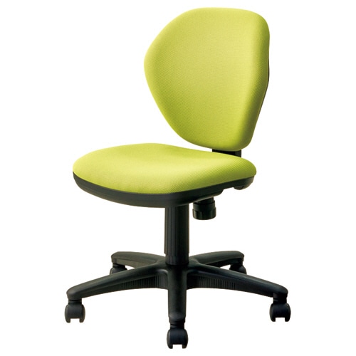 ライオン事務器 (N)LEO オフィスチェアー ローバック 布張 肘なし オリーブグリーン LE-1300-OG 1脚