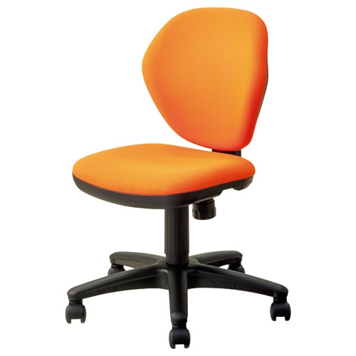ライオン事務器 (N)LEO オフィスチェアー ローバック 布張 肘なし キャロットオレンジ LE-1300-CO 1脚