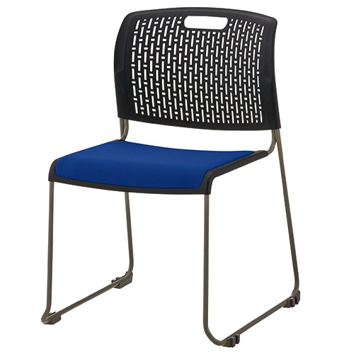 ライオン事務器 (N)LEO スタッキングチェアー(布張り) ブルー LE-1662F BL 1脚
